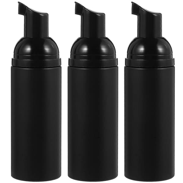 [LCS] 3 st resebehållare för lotion, schampoflaskor, pumpdispenser, skumdispenser Black 13x3.5cm