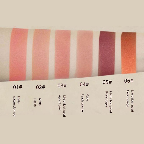 Kiiltävä Paistettu Muotiposkipuna Apricot Pink