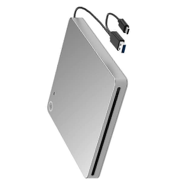 [LCS] Ekstern 3D Blu-Ray DVD-drev, USB 3.0 & Type-C CD DVD-afspiller brænder til PC Laptop, Slankt bærbart optisk drev