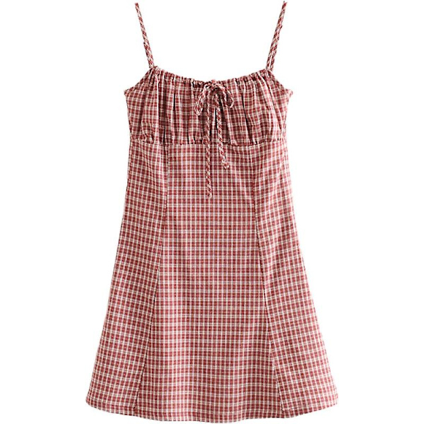 Dame Talje Plaid Kort Nederdel Kjole S