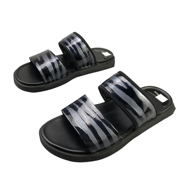 Läder topplager för män, Casual Flip-flop sandaler 42