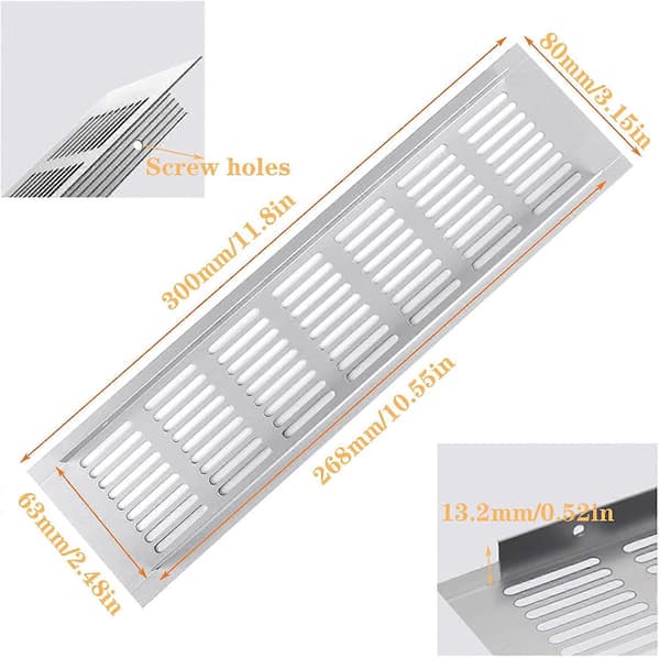 4 Stk. Aluminium Ventilationsrist, Stor Størrelse Ventilationsrist Rektangulær Ventilationsrist Ovn Ventilationsrist Til Skab Og Fu
