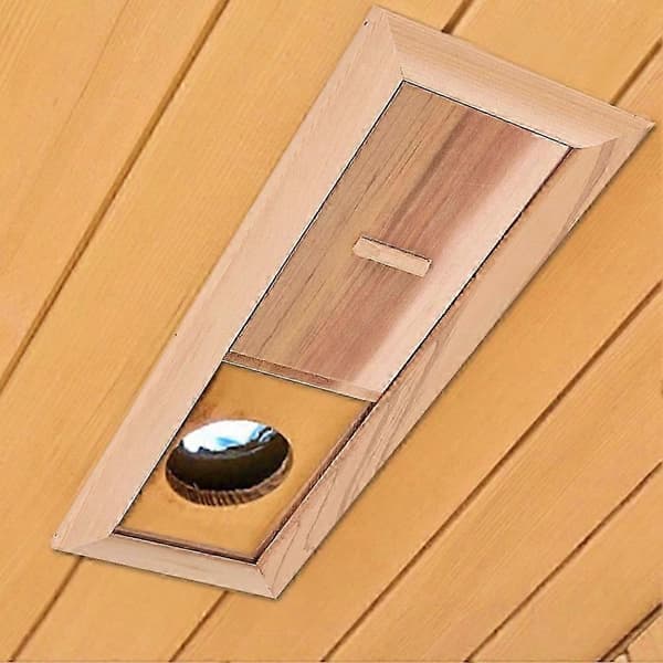Sauna Luftventil Træ Cederramme Ventilationspanel Holdbart Justerbart Design Naturmateriale til Saunarum Effektiv Luftcirkulation
