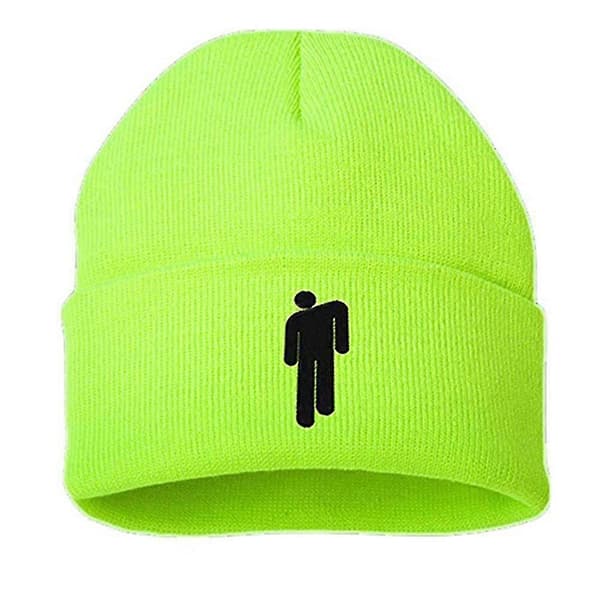 Mode Unisex Efterår Vinter Billie Eilish Broderet Strikket Hat Hip Hop Beanie Cap White