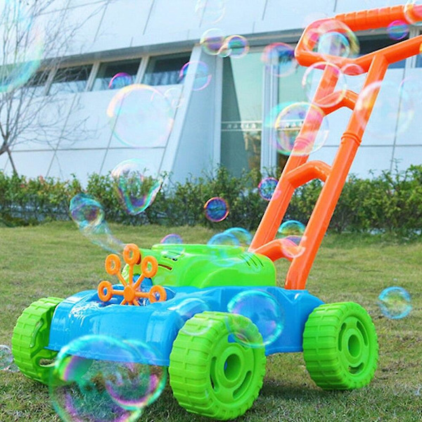 Barn Handtryck Bubbelbil Bubbelgräsklippare Utomhusleksak Walker Tryck Bubbelmaskin