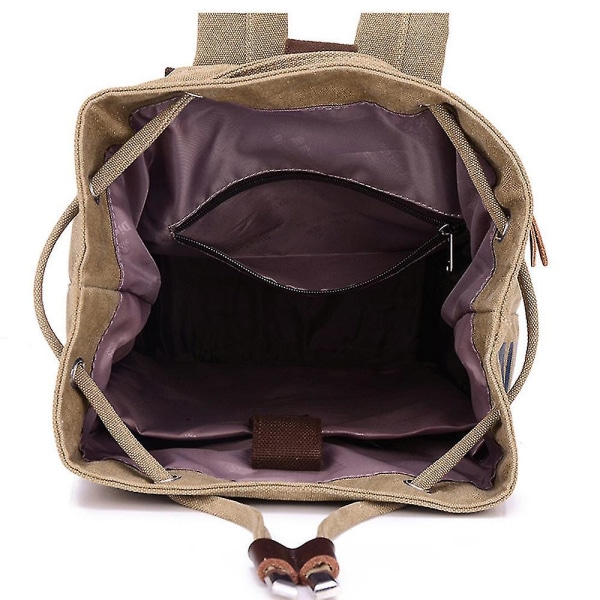 Bokstavsduksväska, ryggsäck med dragsko, ryggsäck för män för män för utomhusresor (Khaki)