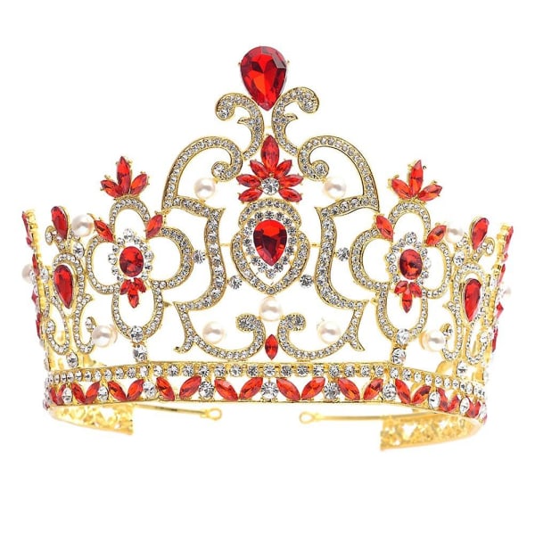 Brudkrona Tiara Legering Strass Barock Huvudbonad Drottning Diadem