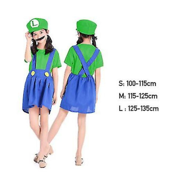 Super Brothers Halloween Lasten Cosplay Puku Mario Brothers GIRL S