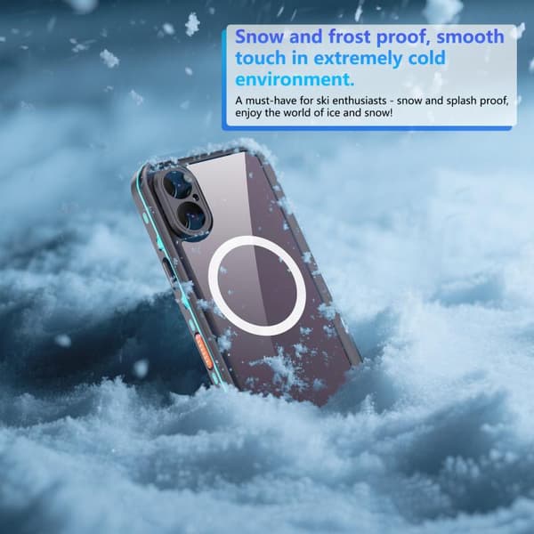 [LCS]iPhone 17 Case RedPepper Transparent Dot IP68 Waterproof Triple-protection MagSafe Svart Blå