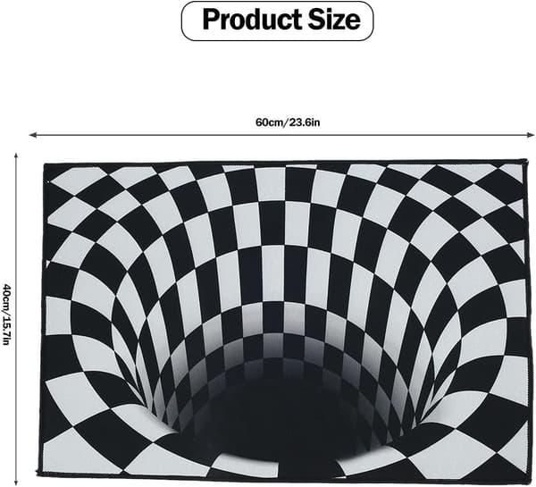 [LCS] Doormat, 3D Magic Plaid Optical Illusion Doormat Visual Illusion Rug Rectangular Outdoor Entrance Mat