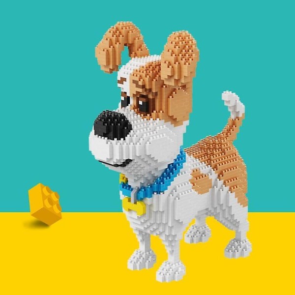 2100 st 16014 populär tecknad hund mini tax modell block byggklossar leksaker för barn presenter hund husdjur byggklossar 16013 no box