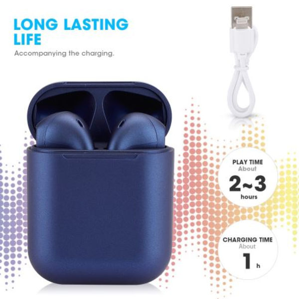 InPods 12 Trådlösa Bluetooth Hörlurar Portabla Frostade Stereo S
