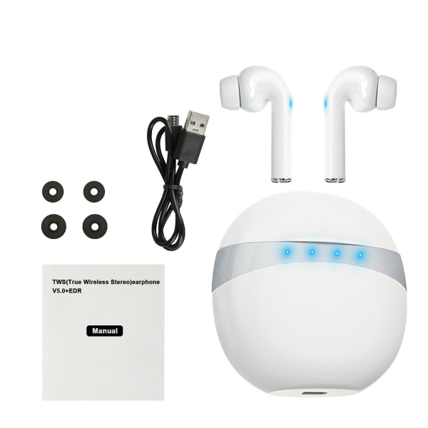 Tws Bluetooth 5.0 Hörlurar Trådlösa Hörlurar Stereo Hörlurar White