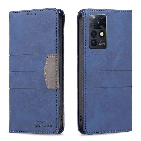 [LCS] För Infinix Zero X / X Pro Magnetiskt skarvande läderfodral för telefon Blue