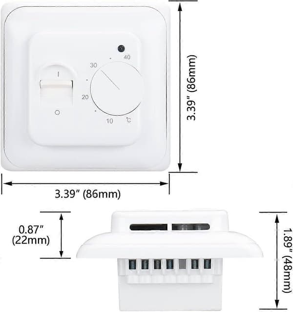 [LCS] Elektrisk gulvvarmetermostat med sensor, manuel netspænding 16A, energibesparende styring