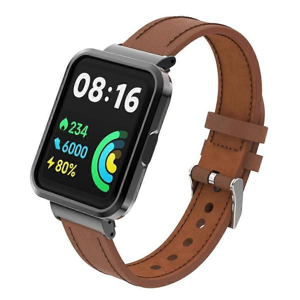 Nahkainen kellonranneke Xiaomi Redmi Watch 2 Lite -älykellolle Brown