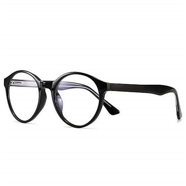 Retro rund design Vintage rund blå ljusblockerande glasögon Black