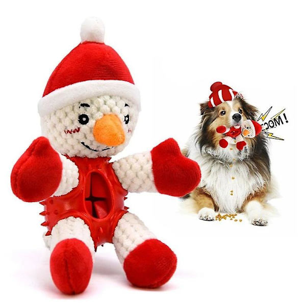 Jul Bit Ljud Söt Jultomte Älg Plyschleksak För Hund Interaktiv Snowman
