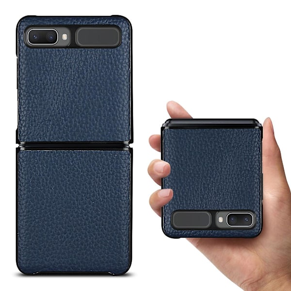 Læder Etui til Samsung Galaxy Z Flip 3 5g Smartphone Blue
