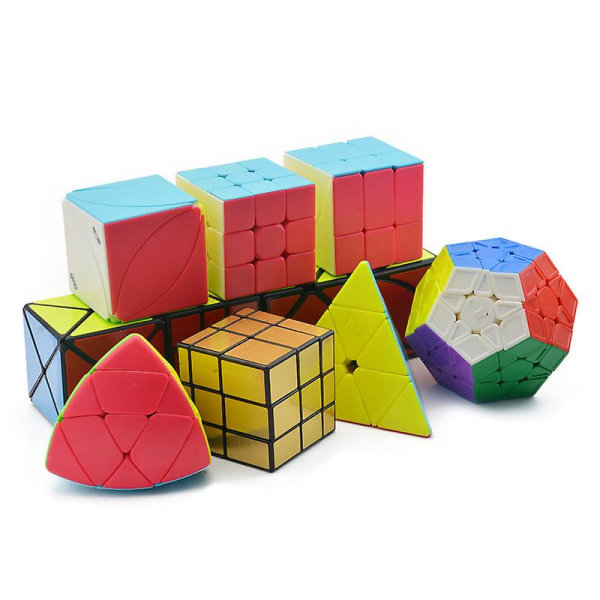 Black Magic Dodecahedron Megaminx Pyramid Gold & Sliver Mirror Puzzle Cube Gold