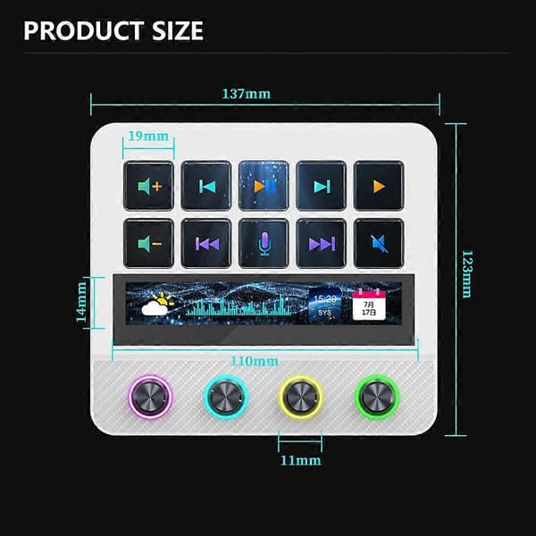 MiraBox N4 Pro 1 Stream Deck-kontroller Elgato-alternativ 10 programmerbare LCD-taster med 500+ plugins for strømming/redigering