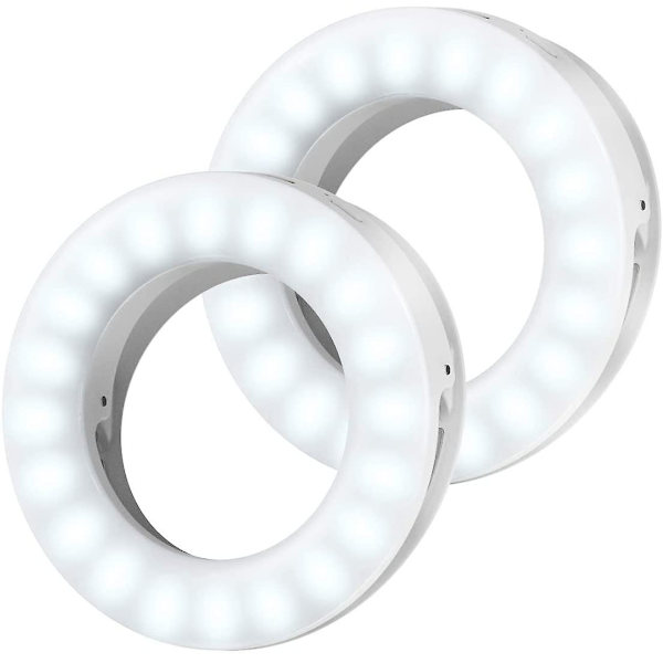 Selfie-valo, Selfie-valorengas, 40 LED-valorengas, Matkapuhelimen valorengas USB-ladattava (2 kpl)