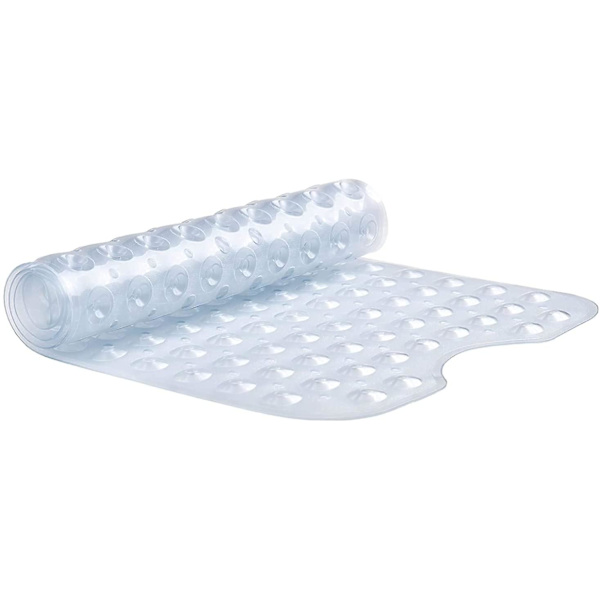 Halkfri Badmatta 100x40cm Extra Lång Badmatta Transparent white