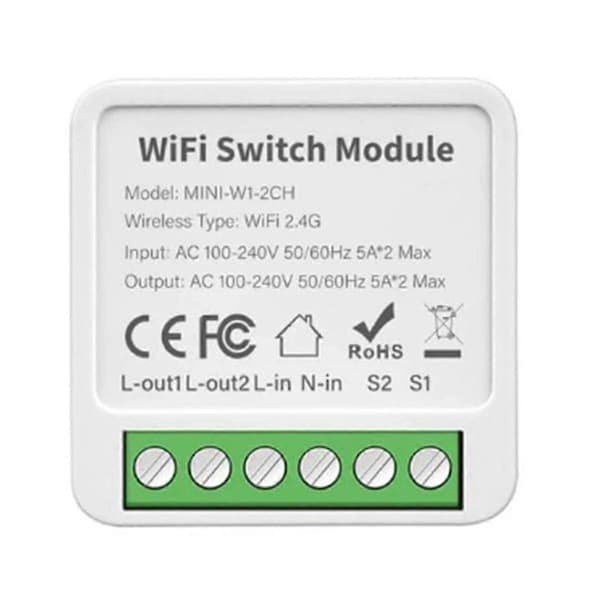 Tuya Smart Wifi Switch Module 16A 220V APP Fjärrkontroll Jog Självlåsande Relä Röststyrning Alex