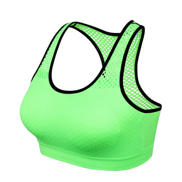 Yoga BH Trådlös Push Up Sport-BH Topp Stötsäker Tränings-BH för Kvinnor Grön L Green