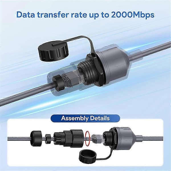 [LCS] Mini Starlink Ethernet Adapter Gen 3 with Waterproof RJ45 Patch Cable for Enhanced Connectivity Gray
