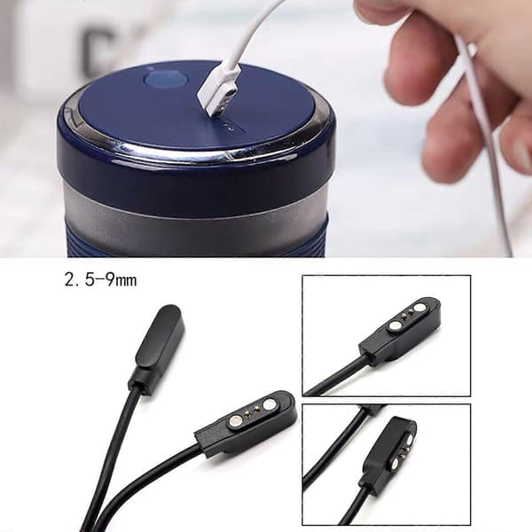Universal USB-opladerstanderbase til 2-bens ur magnetisk opladningsstrømadapter Black 2.8mm 9mm