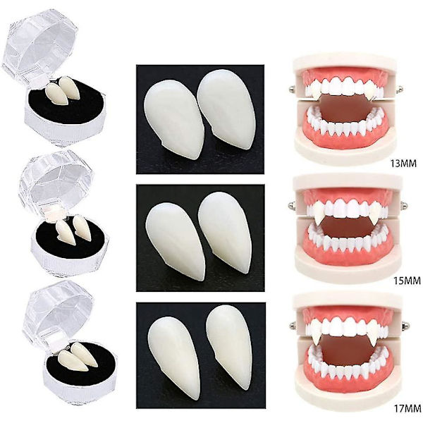 3 Par Vampyrtenner / Tannregulering, 3 Størrelser
