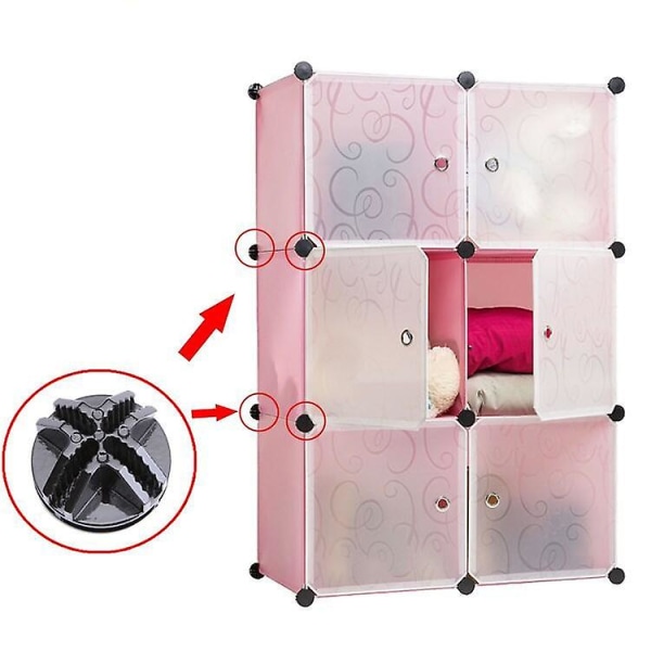 4 st/set Skåplås Spänne För Kubförvaring Hyllsystem Modulär Organizer Skåp Vit