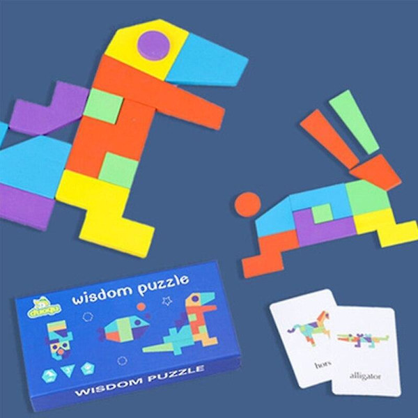1 st Hjärngympa Pussel Kub Utrymme Fantasi Handövning Tangram För Hjärnans Utveckling
