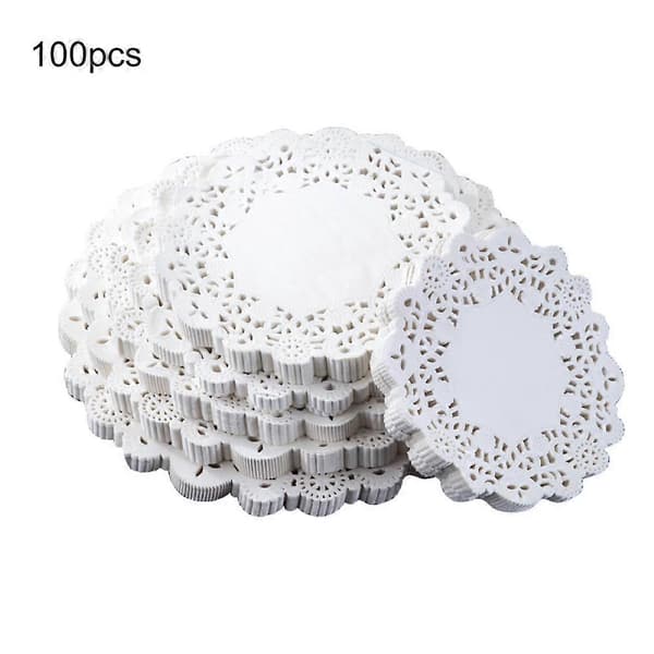 [LCS]100 stk. runde papirblondebrikker Kakeunderlag Fest Bryllup Bake dekorasjon 4.5 inch
