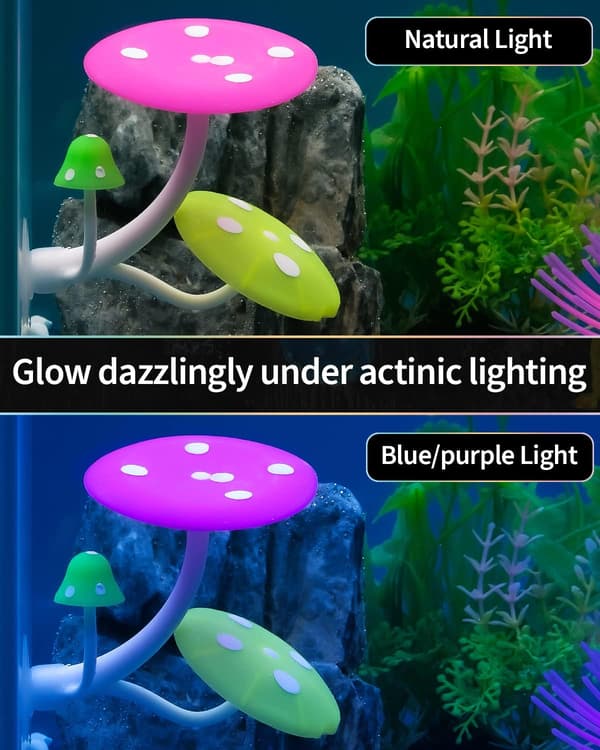 [LCS]2-pack Mushroom Swing Soft Aquarium Rest Bed Fish Breeding Spawning Mat with Suction Cup Silicone Ornament Decoration C