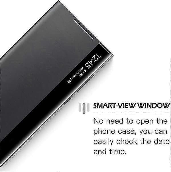 Galaxy S20 FE Smart View Flipfodral med Spegelfönster, Premium Läderfodral Silver