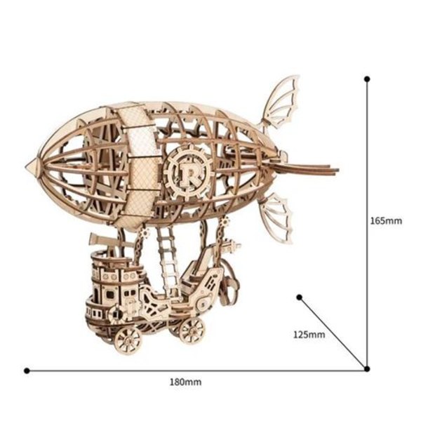 Robotime Pussel 3D Luftfartyg 18 cm naturträ 176 bitar