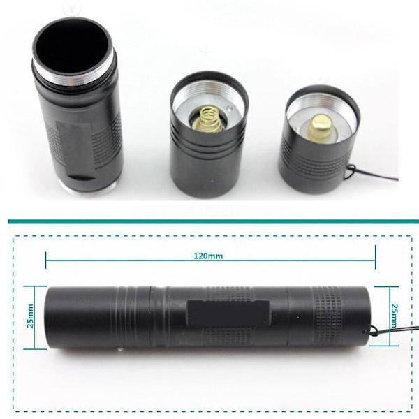 Kraftfull Q5 LED Ficklampa Flash Torch Lampa 18650 Portabel Pennlampa Vattentät