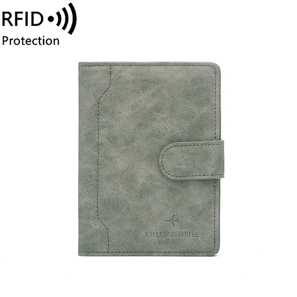 Uusi RFID-passilaukku, yksinkertainen solki, lyhyt todistusklipsi, miesten ja naisten erittäin ohut lippuklipsi ulkomaanmatkoille RFID/NFC-signaalien suojaamiseen green