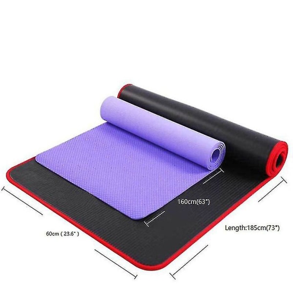 10 mm tjock halkfri yogamatta Black