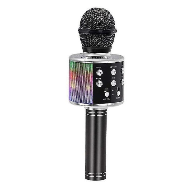 Trådlös Bluetooth mikrofon med LED-ljus black