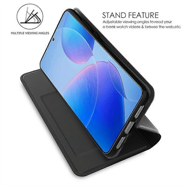 PU-læder cover til Xiaomi 15 med kortholder og stativ, sort