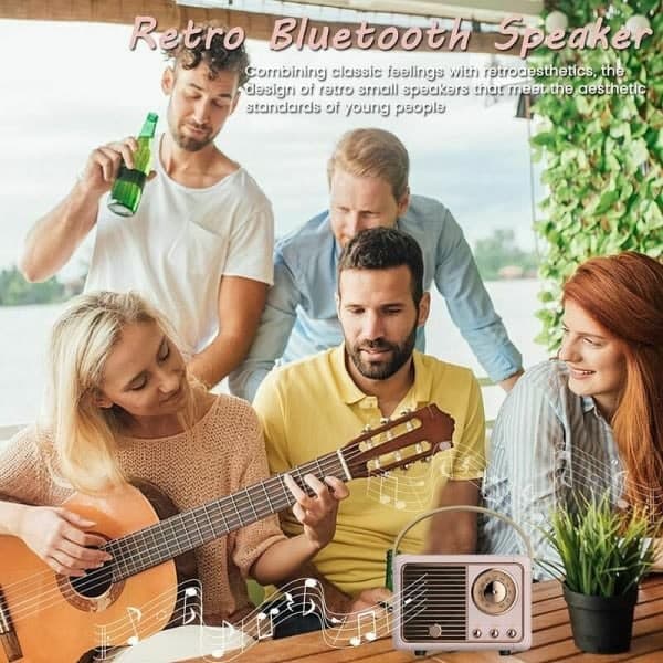 [LCS] Best-selling Retro Bluetooth Speaker, Classic Style, High Volume, Wireless Bluetooth 5.0 Connection, Supports TF Card white