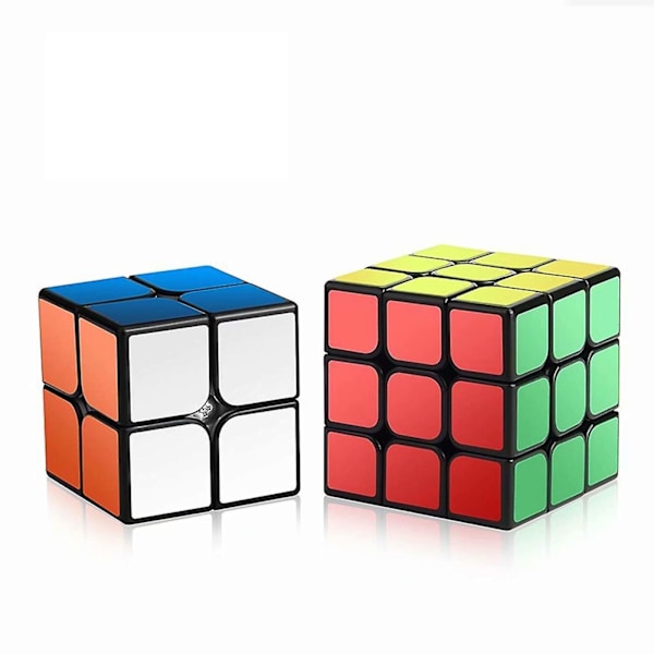 Speed Cube Sett, Magic Cube Sett med 2x2x2 3x3x3 Cube Glatt Puslespill Cube Leker For Barn