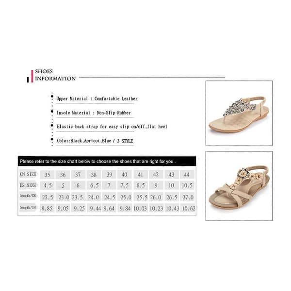 Sommersandaler for kvinner Uformelle komfortable flip-flops strandsko Ankel T-stropp Thong Elastiske flate sandaler for kvinner
