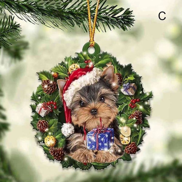Boston Terrier och Julklapp Julgransdekoration Gåva till Boston Terrier Älskare Ornament C