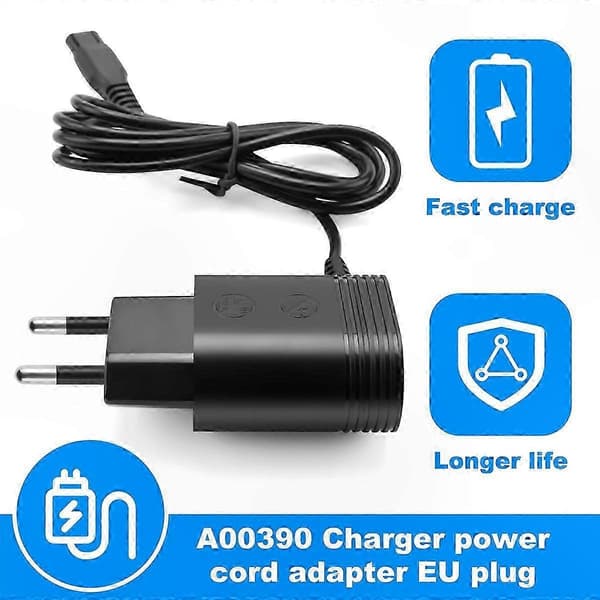 Laderadapter for elektrisk barbermaskin med EU-plugg for erstatningsbruk