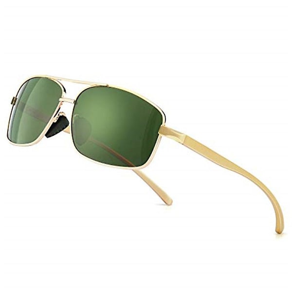 Uv400 Ultralette Rektangulære Polariserte Solbriller Dark Green