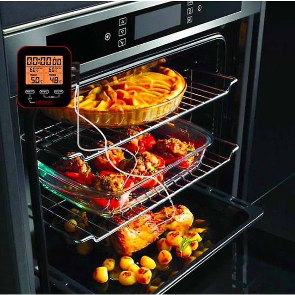 Elektronisk Kötttermometer för Ugn, Grill, Barbecue black